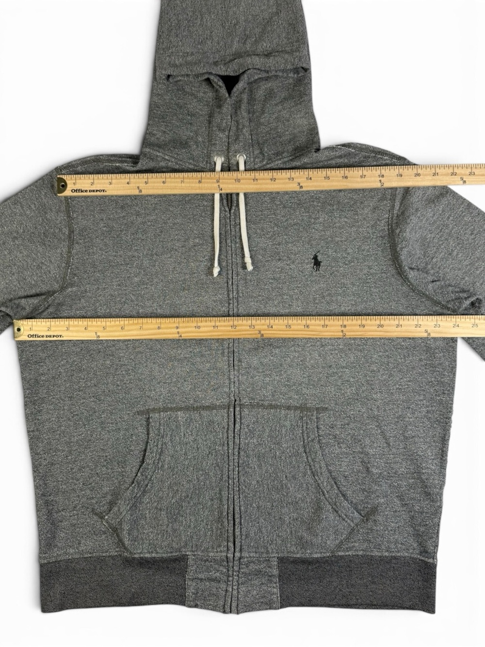 Polo Ralph Lauren 100% Cotton Full Zip Hoodie Heather Gray Men’s L - Picture 3 of 12